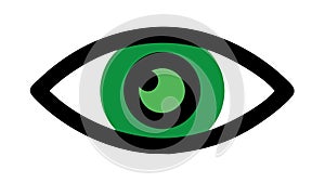 Green Eye Icon: Vision, Perception Surveillance. vector design Generative AI
