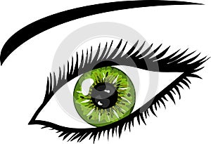 Green Eye with lashes