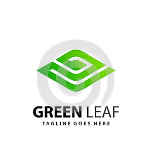 Green Eye Leaf Company Logo Design Template Premium Vector