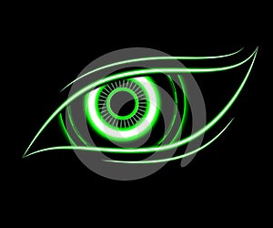 Green eye technology abstract background