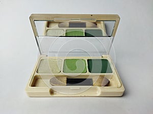 Green eyeshadow palette white background