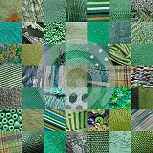 GREEN fabrics patchwork background