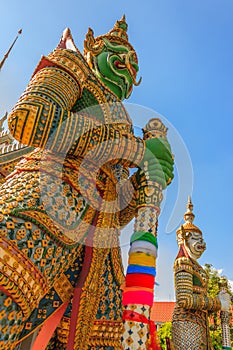 Green Face Giants at Wat Arun Bangkok