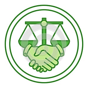 Green Fair Trade Icon.