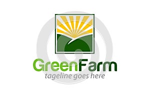 Green farming nature environment logo design template-18