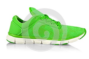 green fashions women sneakers isolated on white