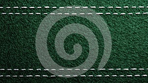 Green felt texture with intricate white stitching patterns