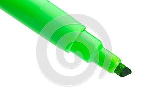 Green felt-tip pen isolated on white background