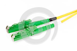 Green fiber optic E2000 connector