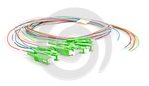 Green fiber optic SC connectors