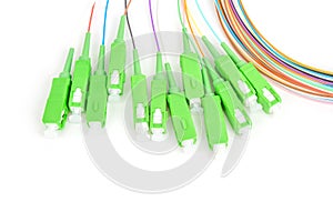 Green fiber optic SC connectors