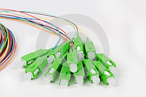Green fiber optic SC connectors