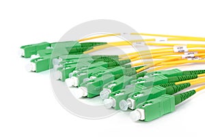 Green fiber optic SC connectors