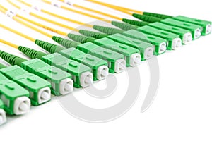 Green fiber optic SC connectors