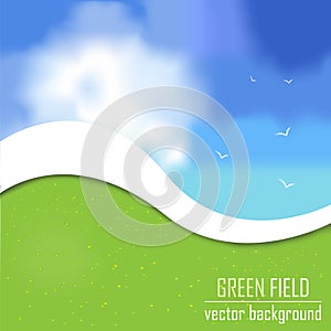 Green field background vector