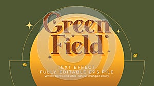 Green Field Text Effect Font Type