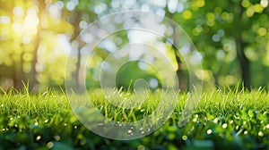 Green field with trees in background