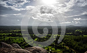 Green fields from the mountains