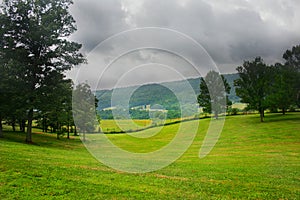 Green fields and mountains