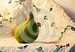 GREEN FIG ON WHITE ANGLAISE CLOTH