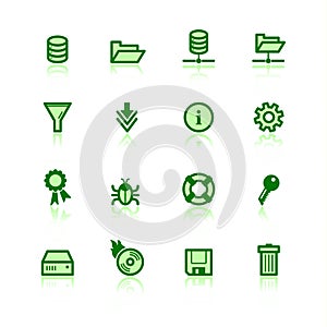 Green file server icons