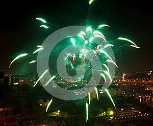 Green firework.