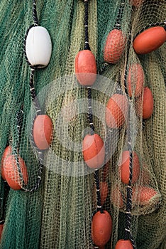 Green fishing net background