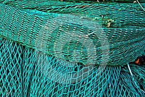 Green fishing netting in Howth, Ireland