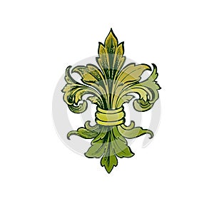 Green fleur-de-lys.