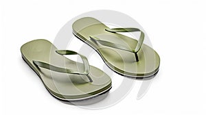 Green flipflops isolated with copy space