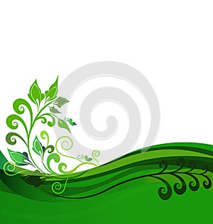 Green floral background design