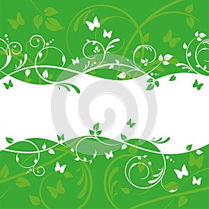 Green Floral Banner Design