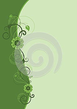 Green floral border design