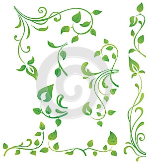 Green floral elements