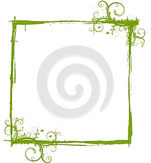 Green floral frame