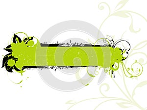 GREEN FLORAL GRUNGE BANNER