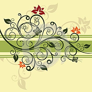 Green floral vector illustration