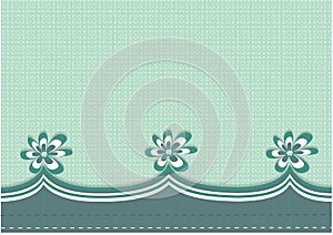 Green flower bordered background