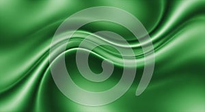 Green Flowing Abstract Fabric Style Background