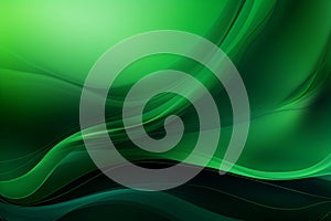 green flowing abstract vector background generative AI