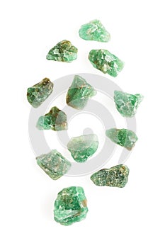 Green fluorite cubic crystal mineral sample