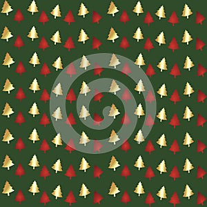 Green Foil Christmas Tree Seamless Background Pattern