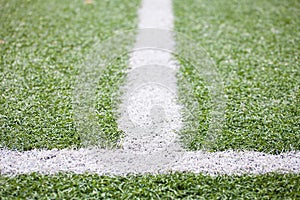 Green football field and soccer field`s Lines