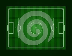 Green football field, soccor field from top view.