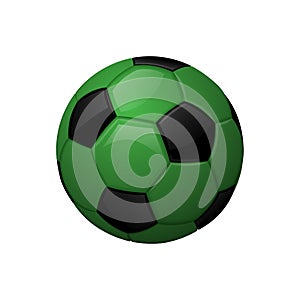 Green football or soccer ball Sport equipment icon