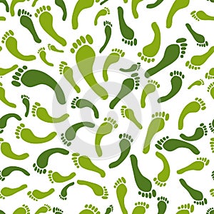 Green footprint seamless pattern for your design