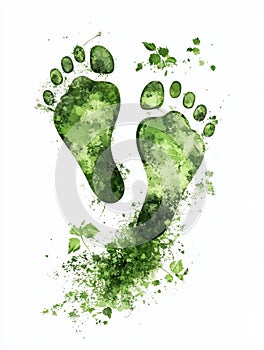 Green footprints symbolize a commitment to eco-friendly practices and environmental awareness