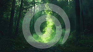 Green forest with glowing details
