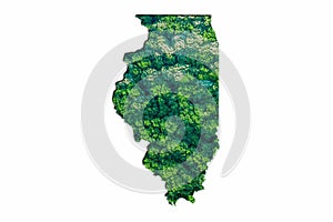 Green Forest Map of Illinois