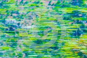 The green forest motion blur background by camera movement